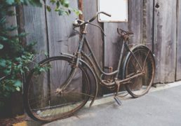 Old rusted bicycle